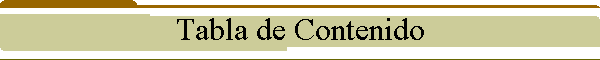 Tabla de Contenido