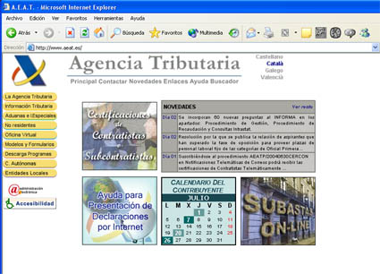 Web de la 
Agencia Tributaria Española