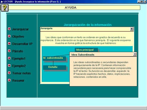 interfaz de ayuda