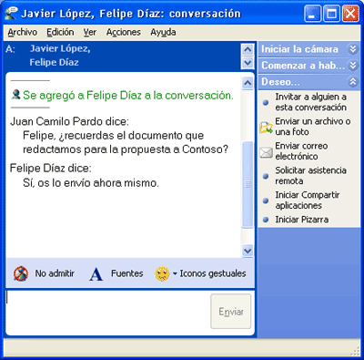 pizarra de conversacin