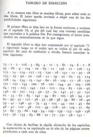 Tablero de direccin de Rayuela
