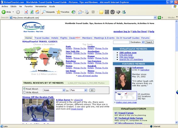 Indice y directorio Virtual Tourist